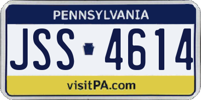 PA license plate JSS4614