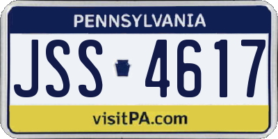 PA license plate JSS4617