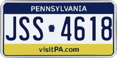 PA license plate JSS4618