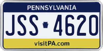 PA license plate JSS4620