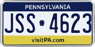 PA license plate JSS4623