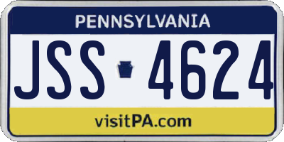 PA license plate JSS4624