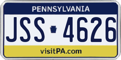 PA license plate JSS4626