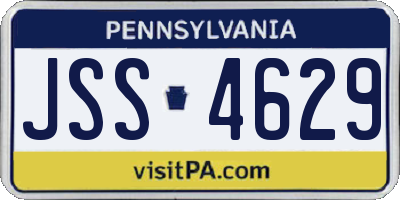 PA license plate JSS4629