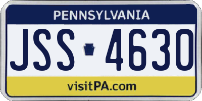 PA license plate JSS4630