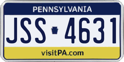 PA license plate JSS4631
