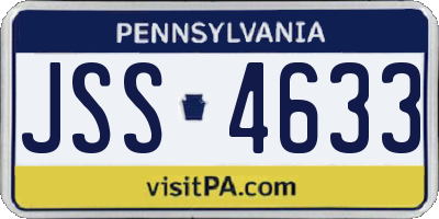 PA license plate JSS4633