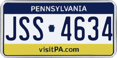PA license plate JSS4634