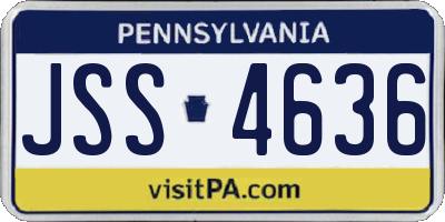 PA license plate JSS4636