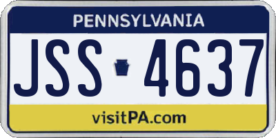 PA license plate JSS4637