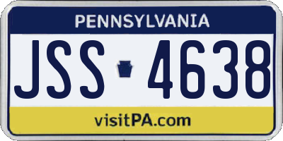 PA license plate JSS4638
