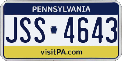 PA license plate JSS4643