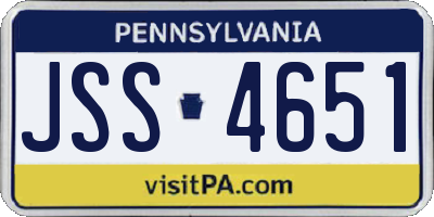 PA license plate JSS4651