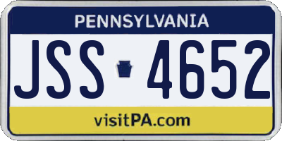 PA license plate JSS4652