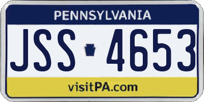 PA license plate JSS4653