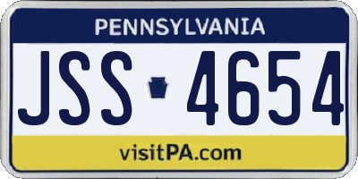 PA license plate JSS4654
