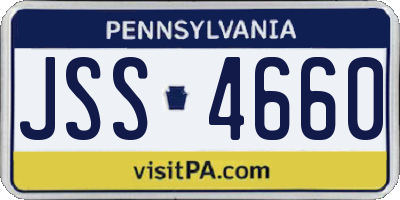 PA license plate JSS4660