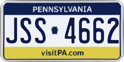 PA license plate JSS4662