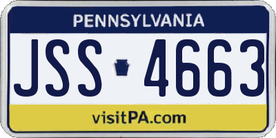 PA license plate JSS4663