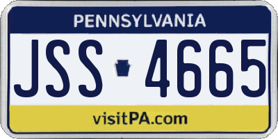 PA license plate JSS4665