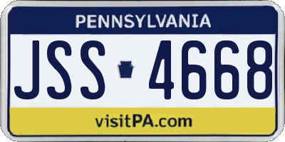 PA license plate JSS4668