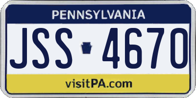 PA license plate JSS4670