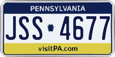 PA license plate JSS4677