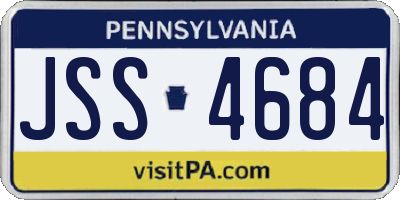 PA license plate JSS4684