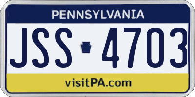 PA license plate JSS4703