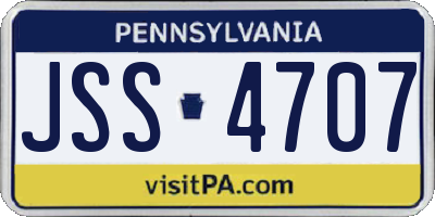 PA license plate JSS4707