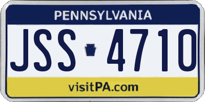 PA license plate JSS4710