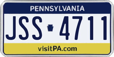 PA license plate JSS4711
