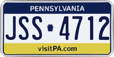 PA license plate JSS4712