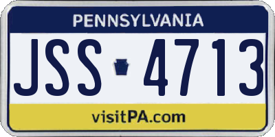 PA license plate JSS4713
