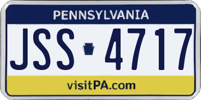PA license plate JSS4717