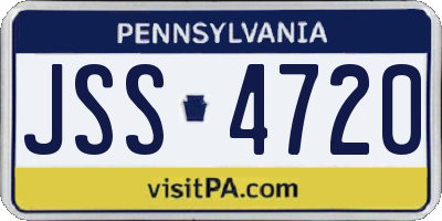 PA license plate JSS4720