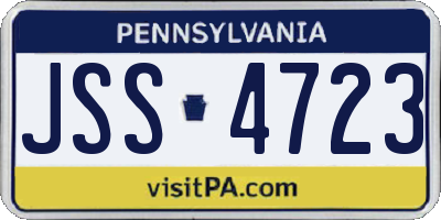 PA license plate JSS4723