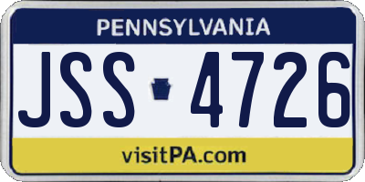 PA license plate JSS4726