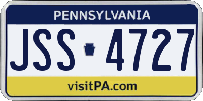 PA license plate JSS4727