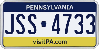 PA license plate JSS4733