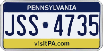 PA license plate JSS4735