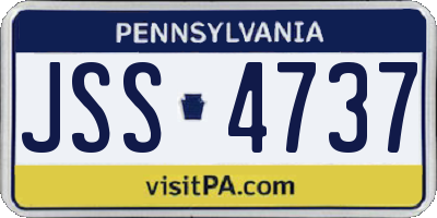 PA license plate JSS4737