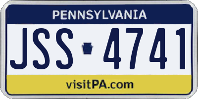 PA license plate JSS4741