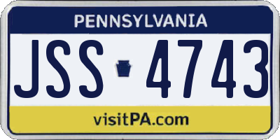 PA license plate JSS4743