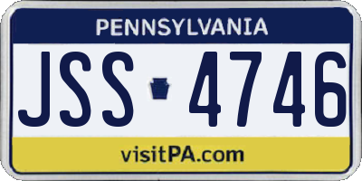 PA license plate JSS4746