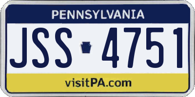 PA license plate JSS4751
