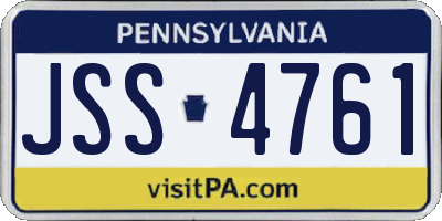 PA license plate JSS4761