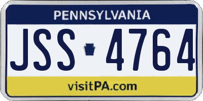 PA license plate JSS4764
