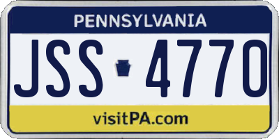 PA license plate JSS4770