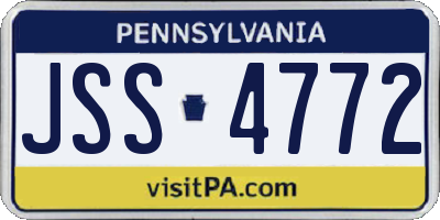 PA license plate JSS4772